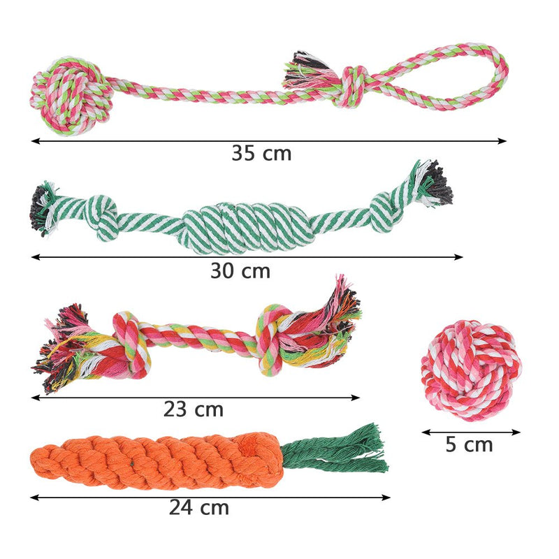 BUYGOO Dog Rope Toy Set for Small Middle Dog - Durable Puppy Chew Rope Toy - Puppy Pull Toy - Rope Ball Toy - Dog Interactive Toy - Funny Rope Toy for Pet Dog Cat - PawsPlanet Australia