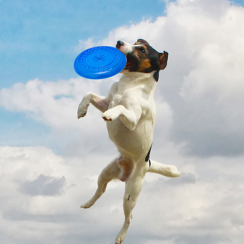 WAVTRLCE Dog Flying Disc Funny Dog Toy Outdoor - Rubber Throwing Fetch Dog Toys - Flying Disc Dog Toy for Training Playing Outdoor - PawsPlanet Australia