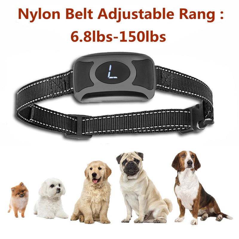 [Australia] - HandSam Bark Collar, Rechargeable and Waterproof Dog Barking Control Training Collar Beep/Vibration/Safe Shock for Small Medium and Large Dogs (Black) 