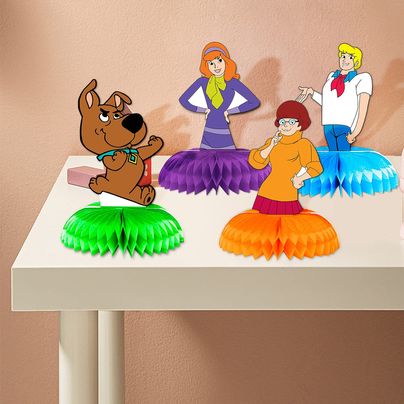 7Pcs Honeycomb Centerpieces for Scoob Doo Birthday Party Supplies, Party Decorations Double Sided Table Decorations Centerpieces Party Favors, Scoob Cake Topper Photo Booth Props Party Gifts - PawsPlanet Australia