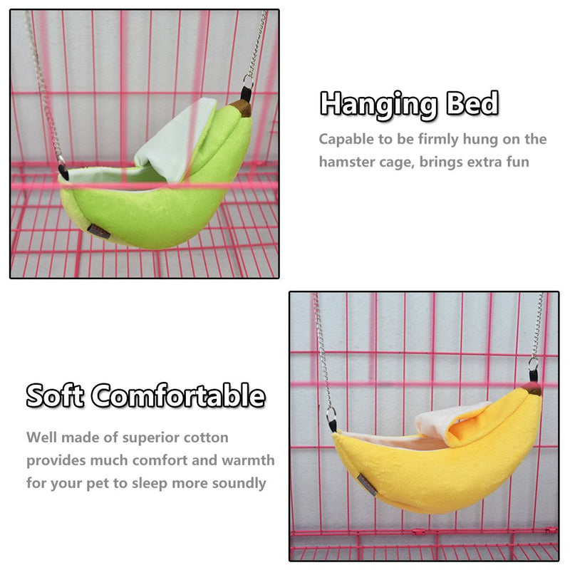 Hamster Bed, Sugar Glider Cage Accessories Hammock, Hamster House Toys for Small Animal Sugar Glider Squirrel Hamster Rat Playing Sleeping (Pineapple) - PawsPlanet Australia