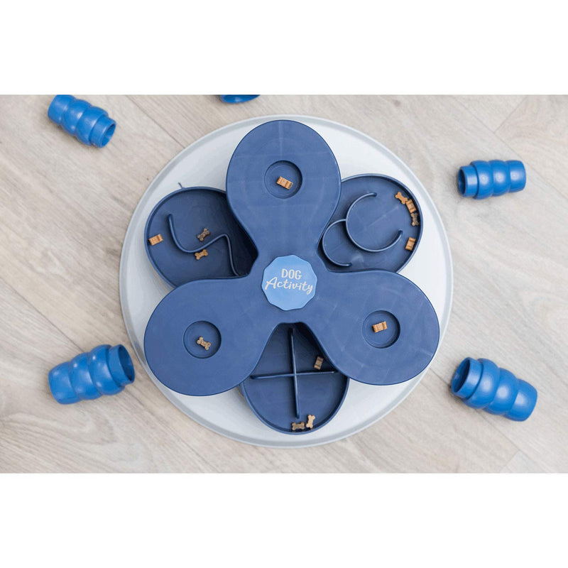 Trixie Dog Activity Flower Tower Strategy Game, Ø 30 x 13 cm, 1125 kg, white/blue - PawsPlanet Australia