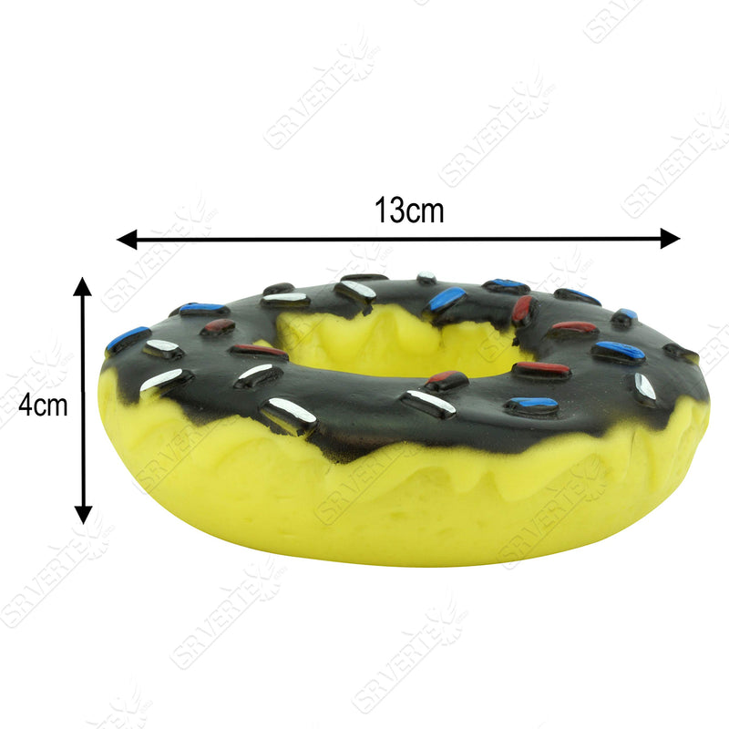 HOVUK® 13cm Dog Toys Puppy Toys, Dog Chew Toys Donut and Doughnut Squeaky Dog Toys Indestructible Tough Durable Dog Dental Care chew toy (Black). Black - PawsPlanet Australia