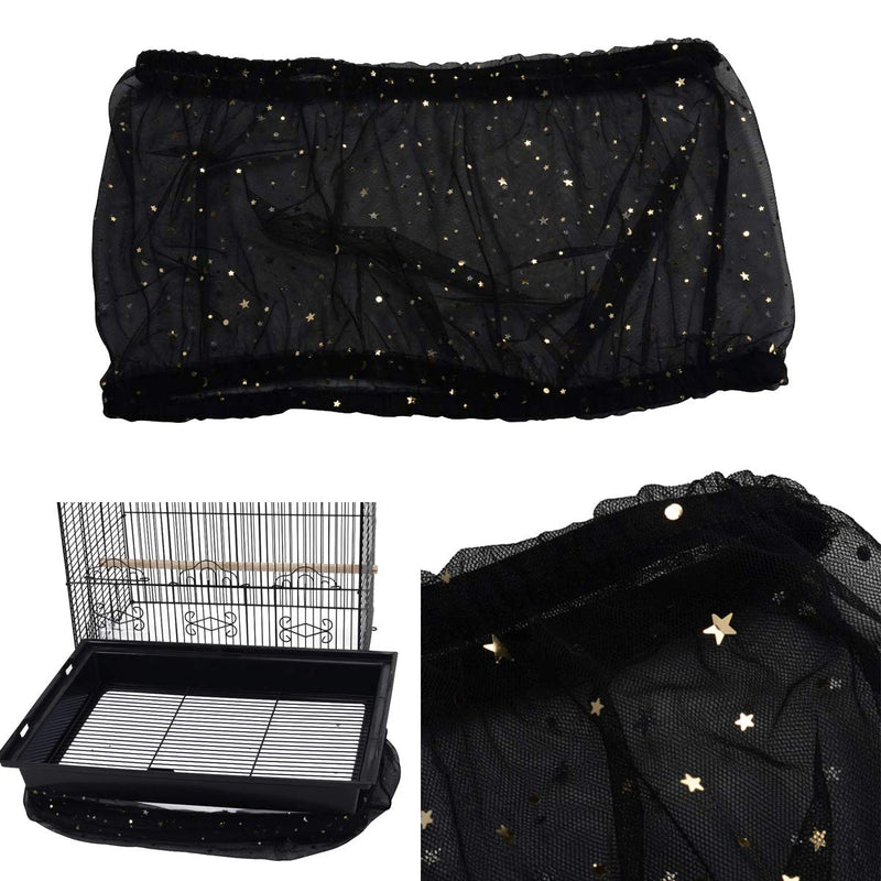 [Australia] - Bonaweite Extra Large Mesh Bird Seed Catcher, Bird Cage Stretchy Guard Cover, Birdcage Nylon Shell Skirt Traps Guards - 29.5” Height Black 