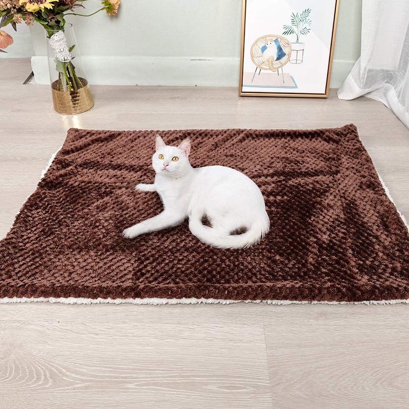 Pet Blanket for Small Medium Large Dogs, Soft Warm Plush Pet Throw Blankets, Washable Pet Bed Blanket, Dog Cat Sleep Soft Cushion Pad, Cotton Velvet Dog Bed Blanket, Pet Dog Cat Mat for Sofa Bed S:61x81cm Cotton Velvet Brown - PawsPlanet Australia