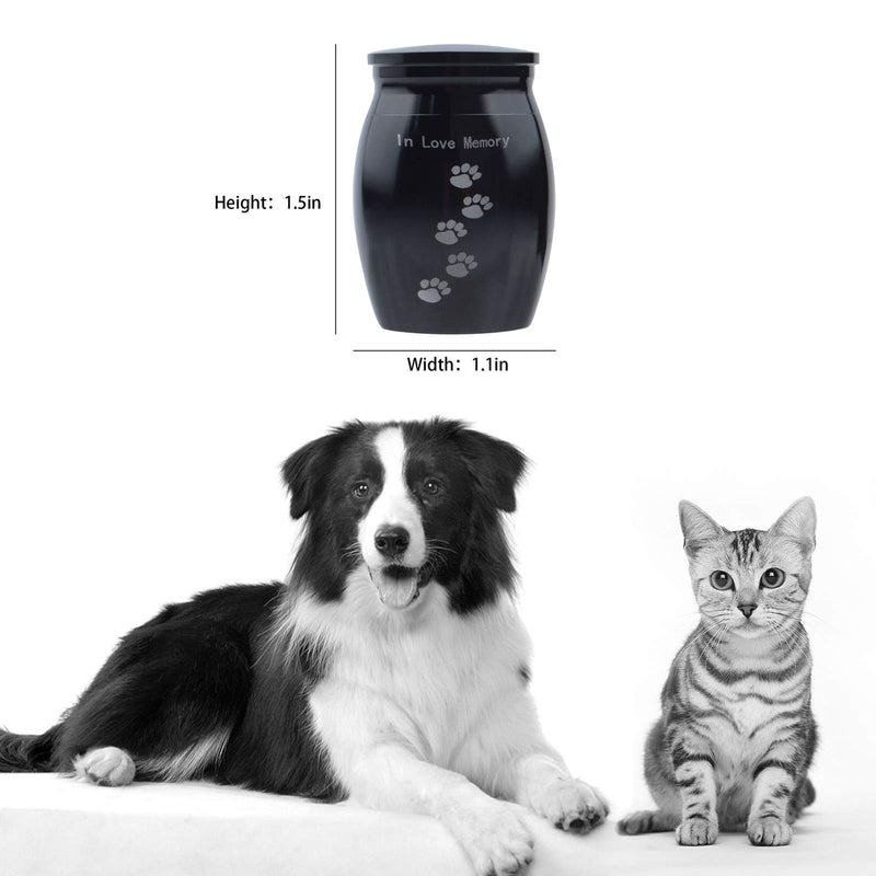 N/W Pet Urns for Dogs Ashes, Pet Urn Dog Urns for Ashes, Pet Memorial Urns Small Urns for Pet Ashes, Mini Cremation Urns Keepsake Urn for Pet Dog Cat to Remember Your Love (Black) - PawsPlanet Australia