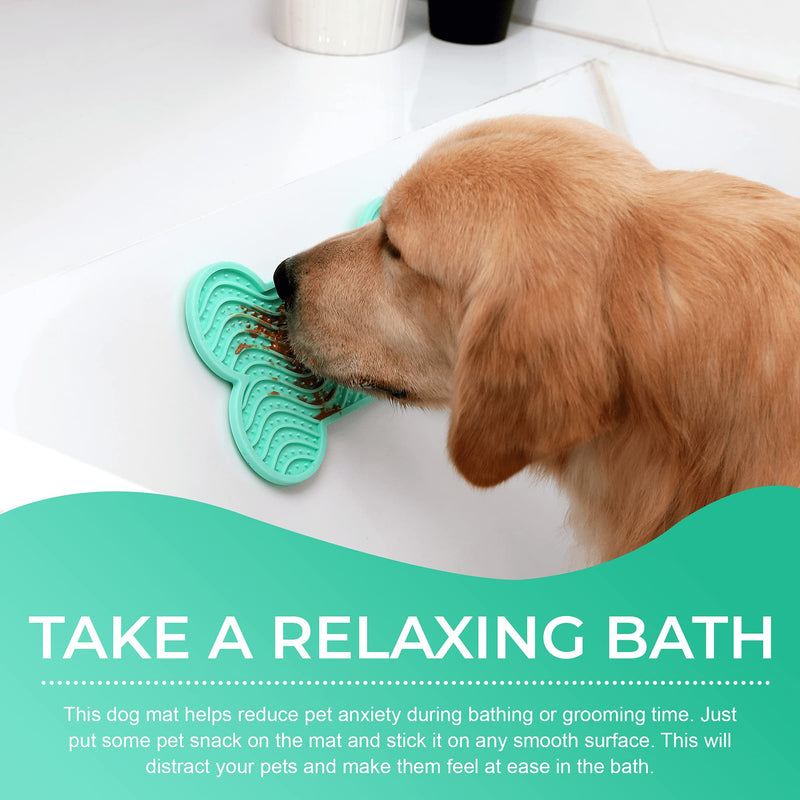 PET STATE Lick Pad for Dog, Boredom and Anxiety Reducer for Dog Bath, 3 Pcs Dog Slow Feeder, Super Strong Suction on Wall, Dog Peanut Butter Lick Pad, BPA Free and Non-Toxic Bone-Shaped Set - PawsPlanet Australia