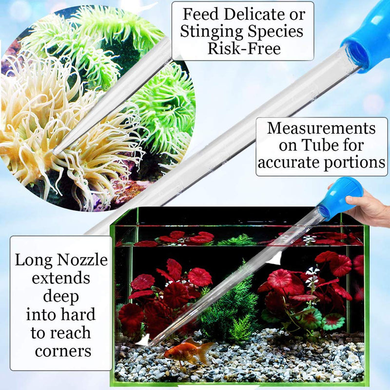 Coral Feeder SPS HPS Feeder, Long Acrylic Marine Fish and Reef Coral Aquarium Syringe Liquid Fertilizer Feeder Accurate Dispensing Spot for Coral/Anemones/ Eels/Lionfish and Other Organisms (2 Pack) - PawsPlanet Australia