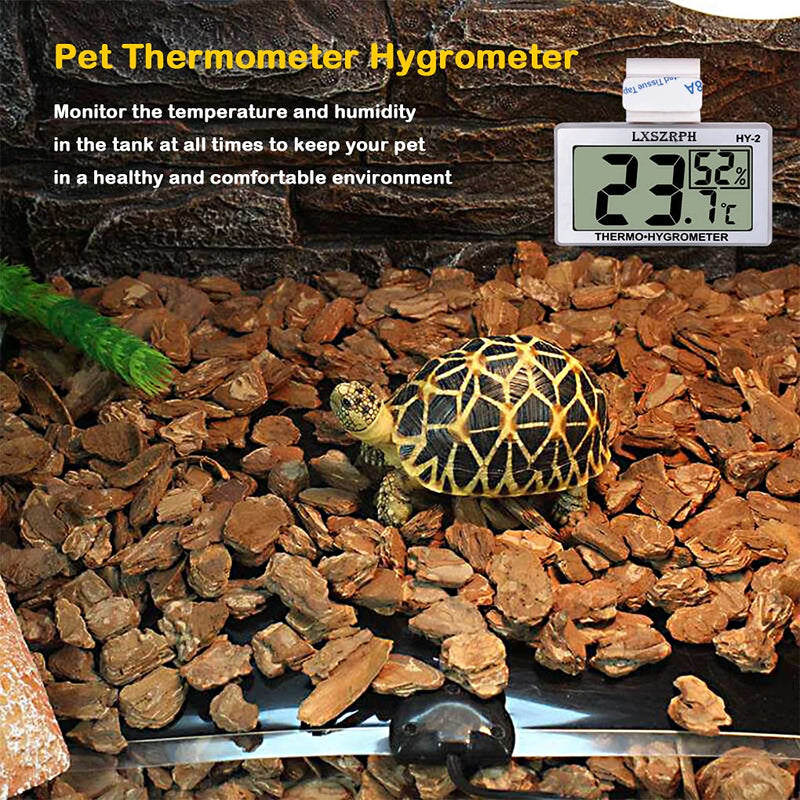 GXSTWU Reptile Hygrometer and Thermometer High LCD Display Temperature Humidity Meter Gauge with Hook for Reptile Tanks, Terrariums, Vivariums (1pack) 1pack - PawsPlanet Australia