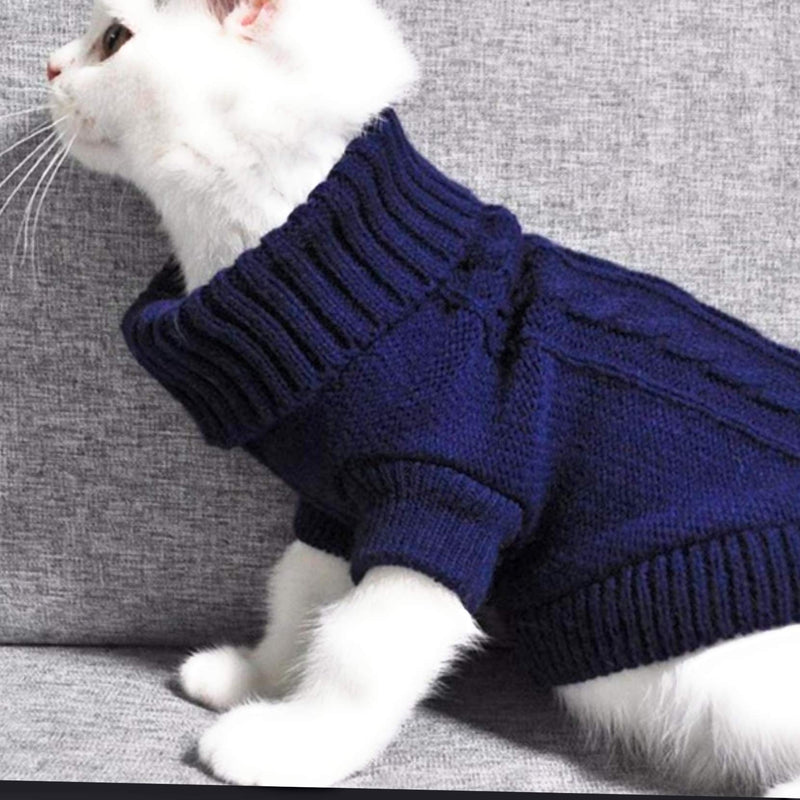 Pretty Pampered Pets UK Chihuahua Clothes Puppy Dog Coat Knit Jumper Cosy Teacup Smaller Breeds XXXS XXS XS (XXS, Navy) - Navy - PawsPlanet Australia