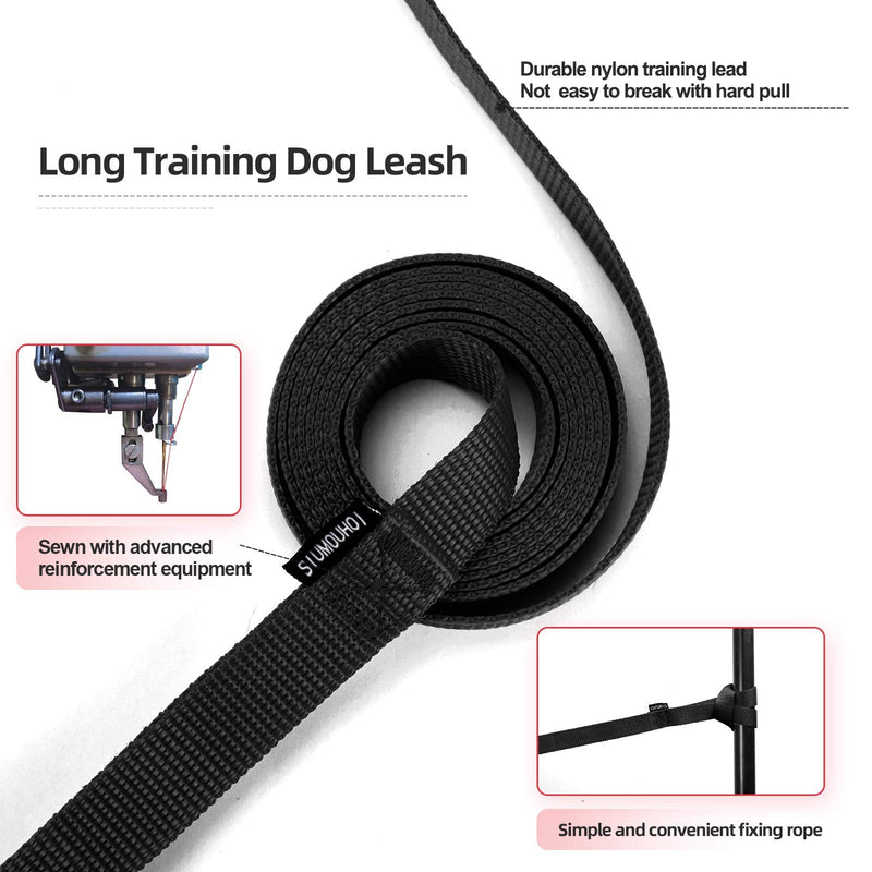 Siumouhoi Dog/Puppy Obedience Recall Training Agility Lead-15 ft 20 ft 30 ft 40 ft 50 ft Long Leash -for Training Leash, Play, Safety, Camping,or Backyard 15 Feet Black - PawsPlanet Australia