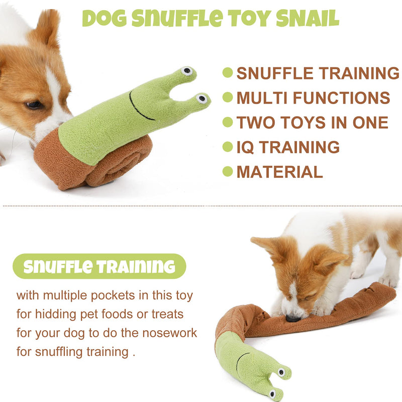 Dog Plush Toys Snails,Durable Dog Chew Toys, Dog Snuffle Training Plush Toys,Interactive Toys For Dogs,Plush teething Toys for Stress Release Game to Relieve Boredom by Pweet - PawsPlanet Australia