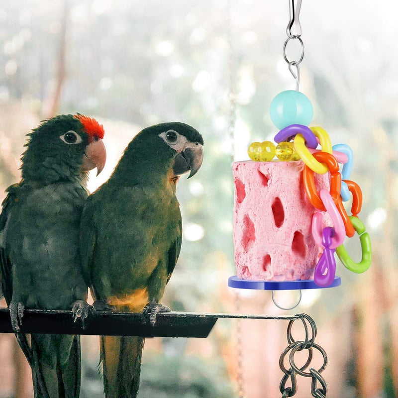 [Australia] - MICOKA 2Pcs Bird Chew Toys - Grinding Stone Parrot Chewing Toys - Tree Root Design Bird Treats Cage Hanging Toy for Birds Parrot Rabbit Squirrel Hamster (Random Color) 