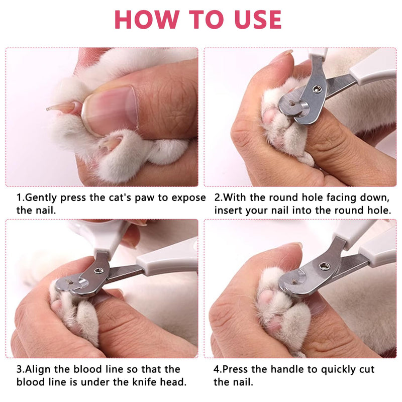 FIBOUND 2 pieces claw care cutters, claw scissors, cats, stainless steel claw scissors, claw cutters, cat nail clippers for small dogs, puppies, cats, rabbits, small animals (rose red) - PawsPlanet Australia