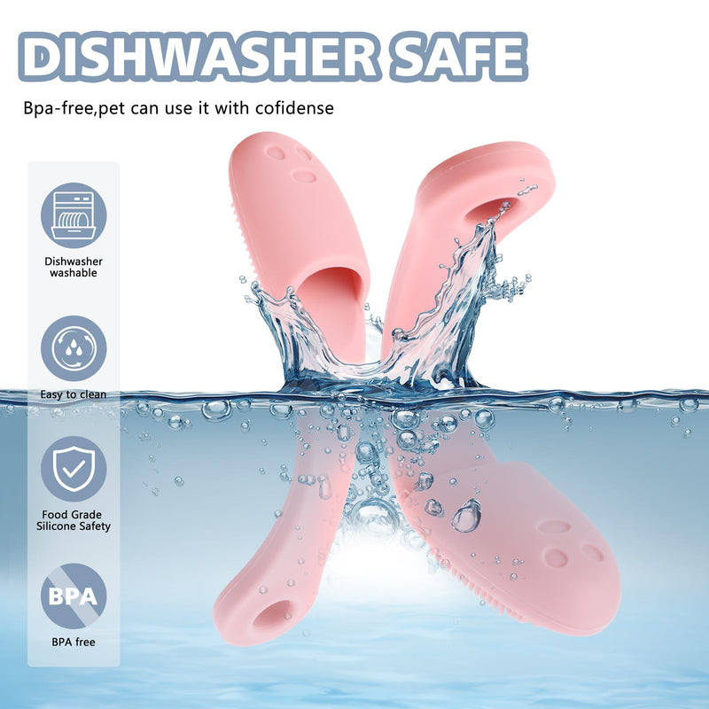 WLLHYF Pack of 2 Silicone Dog Toothbrush Puppy Toothbrush Finger Toothbrush Finger Cots Dogs Cat Dental Care Effective Teeth Cleaning for Small Large Medium Dogs - PawsPlanet Australia