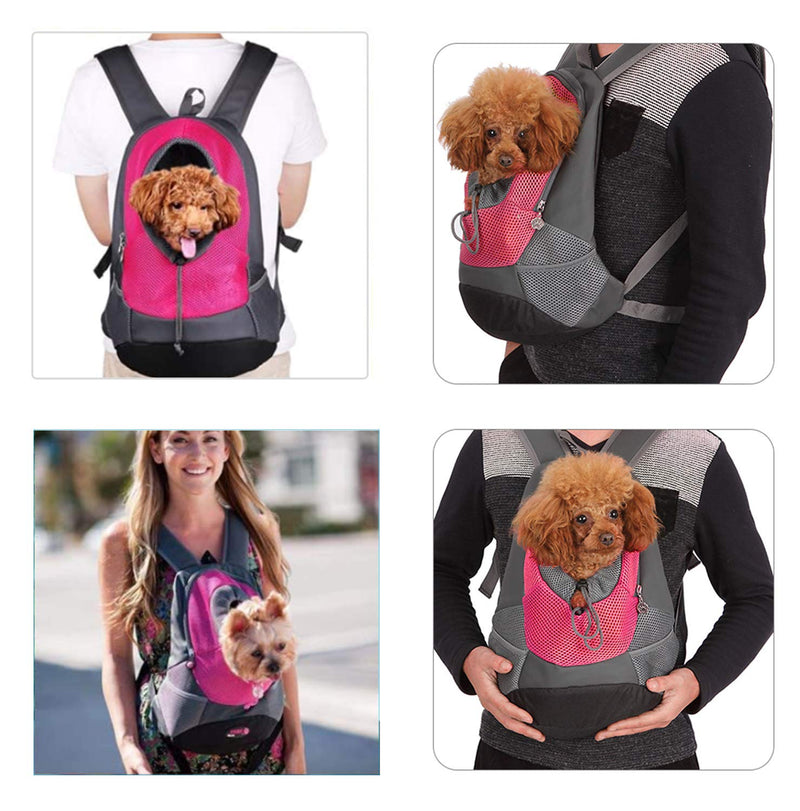 Dog Cat Pet Carrier Backpack Rucksack Travel Carrier Bag Puppy Front Shoulder Bag Soft Side Breathable Mesh Head Out Design Airline Approved Lightweight Carry Bag For Biking Hiking Trip Shopping Blue-M size - PawsPlanet Australia