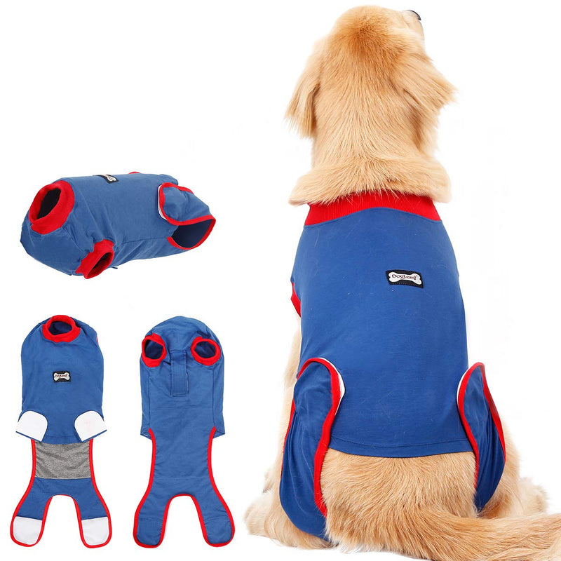 Tineer Dog Recovery Suit - Pure Cotton E Collar Alternative for Male/Female Dog, Protect Puppy Wounds After Surgery Pet Wear - Prevent Licking, Bite, and Other Pet 's Harassment (XS) XS - PawsPlanet Australia