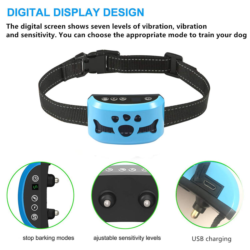 [Australia] - Dog Bark Collar - Stop Dogs Barking Fast! Safe Anti Barking Devices Training Control Collars, Small, Medium and Large Pets Deterrent 