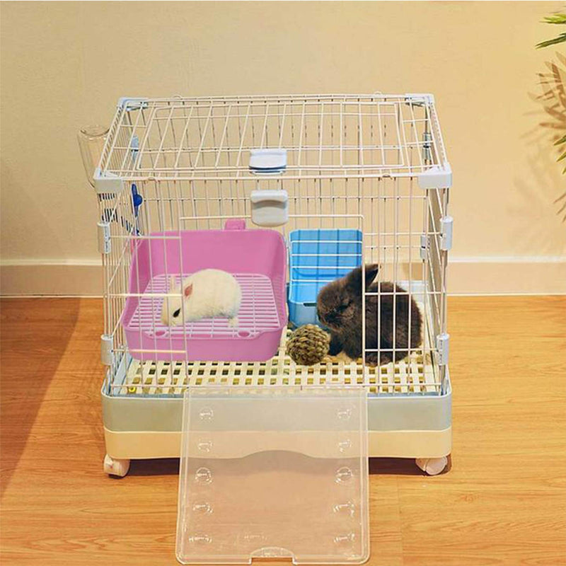 kathson Small Animal Litter Cage Potty Trainer Corner Litter Bedding Box Pet Pan Toilet Ideal for Rabbit, Bunny, Chinchilla, Ferret, Guinea Pig, Hamster(Pink) - PawsPlanet Australia