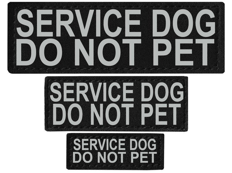 [Australia] - Doggie Stylz Set of 2 Reflective Service Dog DO NOT PET Removable Patches for Service Dog Harnesses & Vests. Large 6" X 2" 