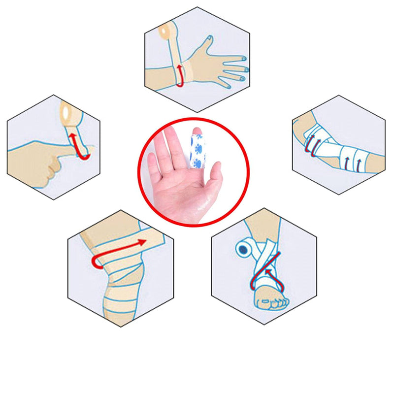 tifee 4 Rolls Pet Vet Wrap Self Adhesive Pet Elastic Bandage Vet Wrap Tape for Wrist, Ankle Sprains & Swelling - PawsPlanet Australia