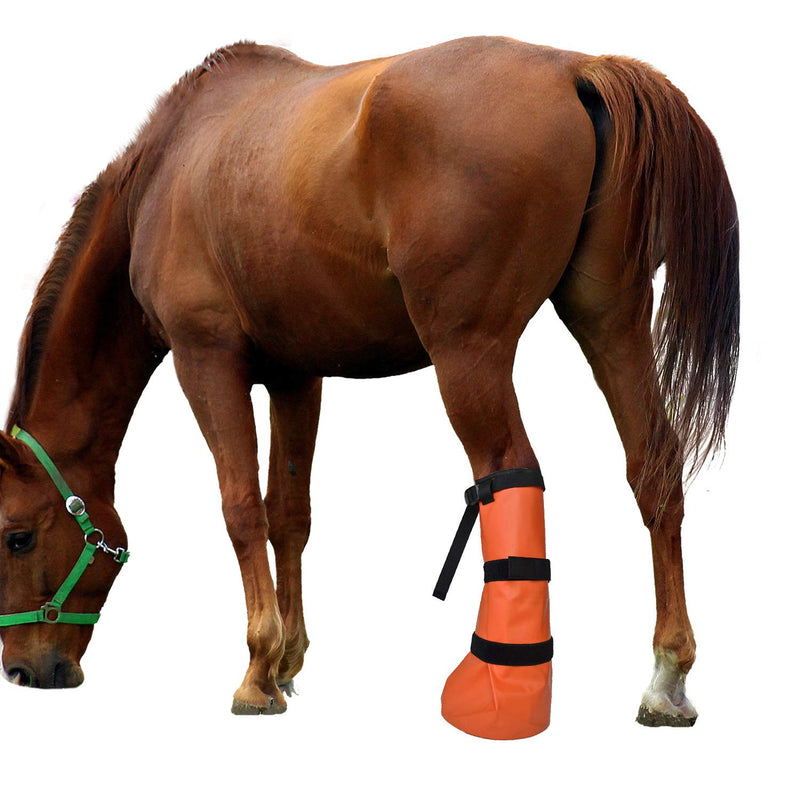 [Australia] - yeezo Hoof Soaking Bag Horse Soaking Boot Hooves Wrapped Easy Soaker Treating Bags with EVA Pad Pack of 2 Orange 