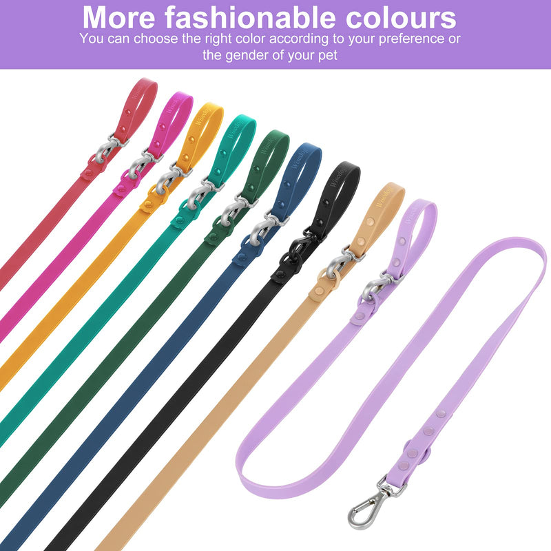 Waterproof Dog Leash: Standard Dog Leashes with 2 Hooks for Walking, Adjustable Lengths for Traffic Control Safety, Durable and Odor Proof, for Medium Large Dogs Lilac - PawsPlanet Australia