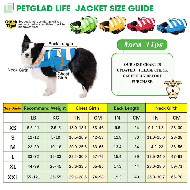 Fragralley Dog Life Jacket Ripstop Dog Life Vests for Swimming, Boating, High Visibility & Rescue Handle for Small, Medium, Large Size Dogs XS (Chest Girth: 13"-14.2") Blue - PawsPlanet Australia