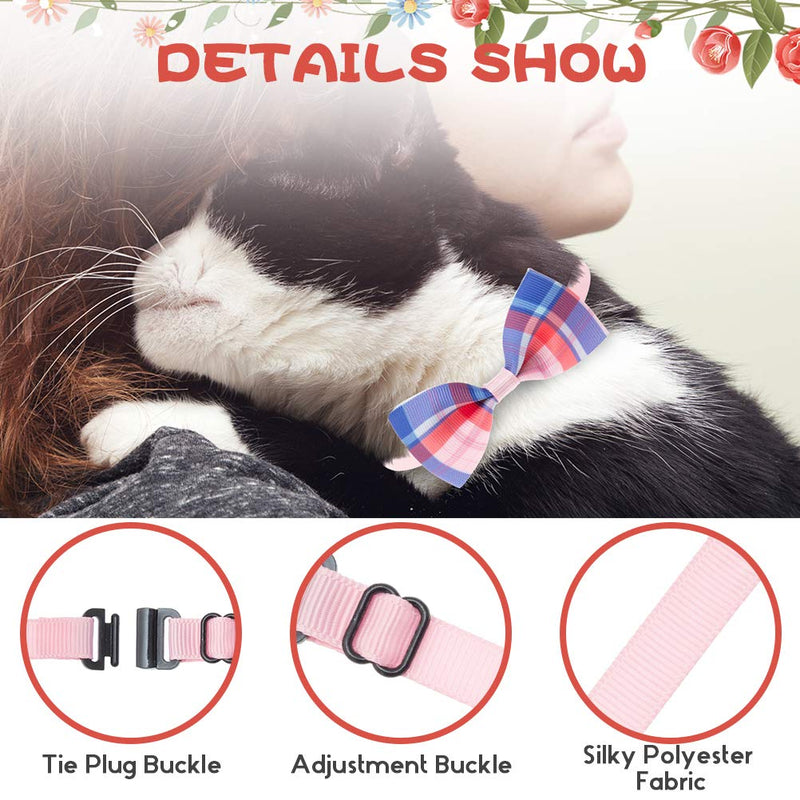 KOOLTAIL Cat Bowtie Collar Flower Charms Accessories 10 Pcs - Adjustable Cute Kitten Collars with Detachable Flower and Bowtie Suitable for Cats KittenSmall Dogs Puppy - PawsPlanet Australia