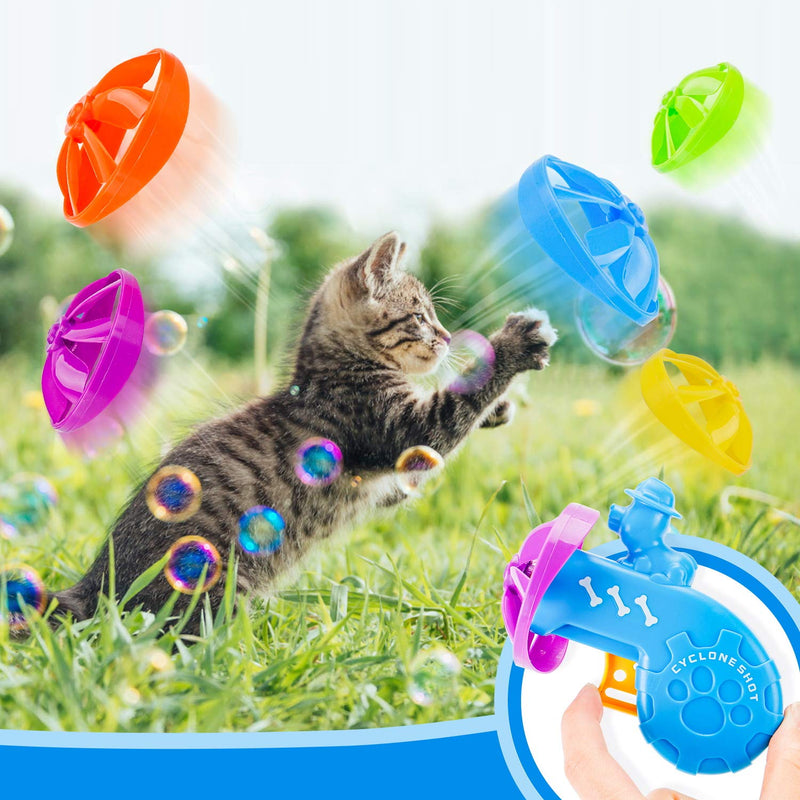 [Australia] - GB4 Cat Fetch Toy - Cat Tracks Cat Toy - Fun Levels of Interactive Play - Cat Toys with 5 Colors Flying Propellers Satisfies Kitty’s Hunting, Chasing & Exercising Needs Blue 