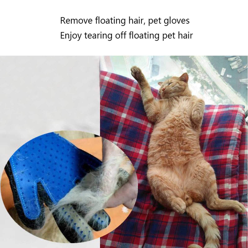 Pet Grooming Gloves Dog Deshedding Glove Efficient Cat Glove Brush Pet Hair Remover Mitt Glove with Enhanced Five Finger Design for Dog & Cat Pet (1Pair) - PawsPlanet Australia