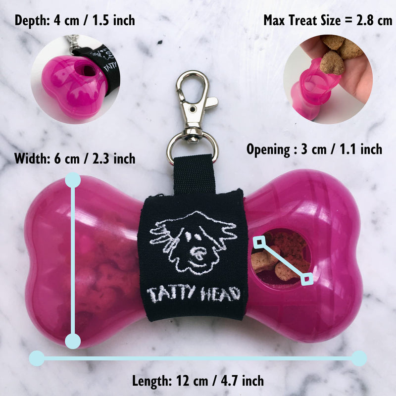 Tatty Head Dog Treat Dispenser And Recall Training Aid - Easy To Use - Just Shake to Recall - Clips To Lead or In Pocket, Ideal For Walks, Suits Both Dogs and Puppies - Clear - PawsPlanet Australia