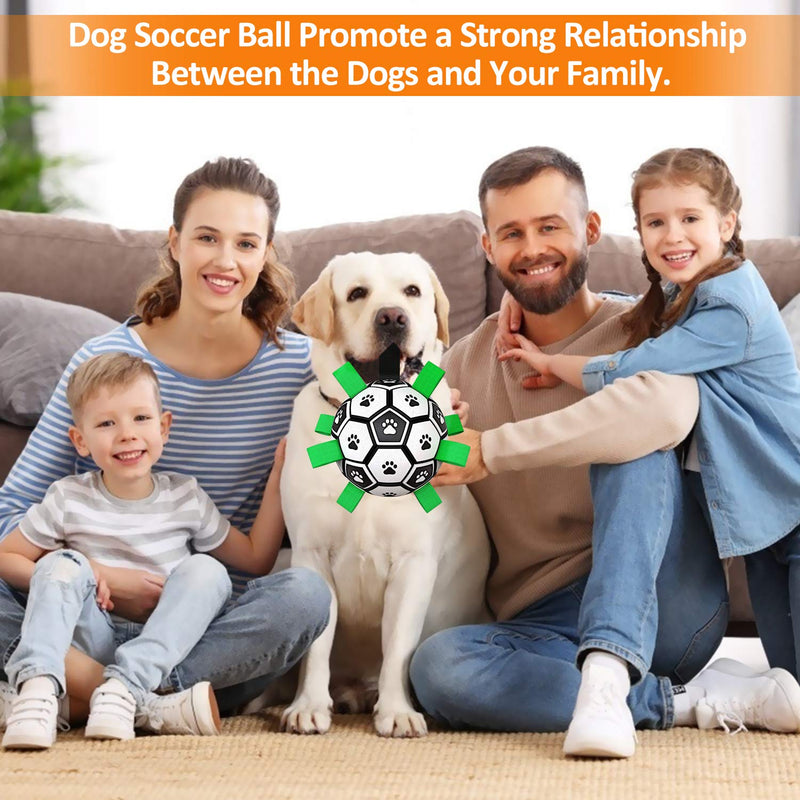 Dog Ball Dog Toys Soccer Ball with Grab Tabs | Interactive Dog Ball Toy with Nylon Grabber Handle | Dog Ball Toys Durable Tug of War Dog Toy | Treat & Active Pets Dog Balls for Small or Medium Dogs Medium-1Pcs - PawsPlanet Australia