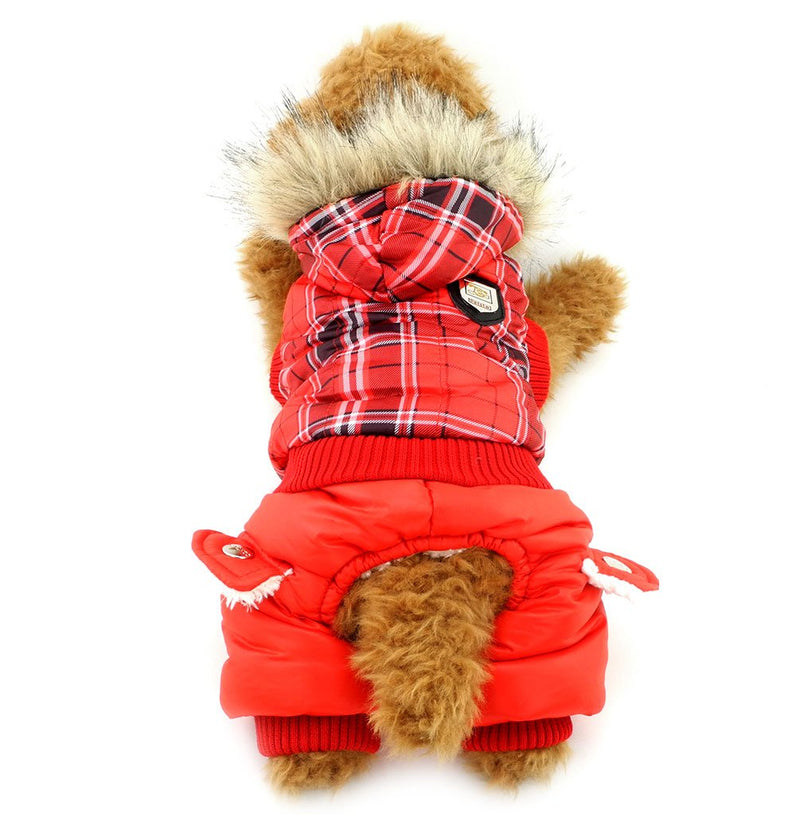 [Australia] - SMALLLEE_Lucky_Store XY000315-L Dog Coat Fleece Lined Hoodies Jumpsuits Outfits L 