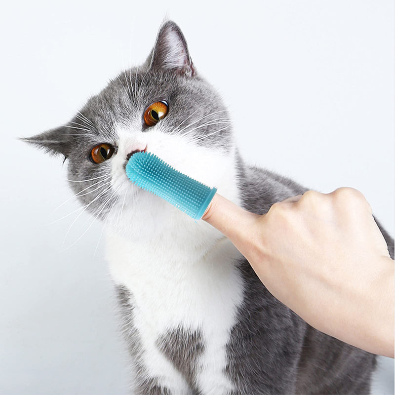 AKENDER Dog Finger Toothbrush, Puppy Toothbrush Nontoxic Silicone cat Teeth Cleaner for pet Dental Care Plaque Off (Single) - PawsPlanet Australia