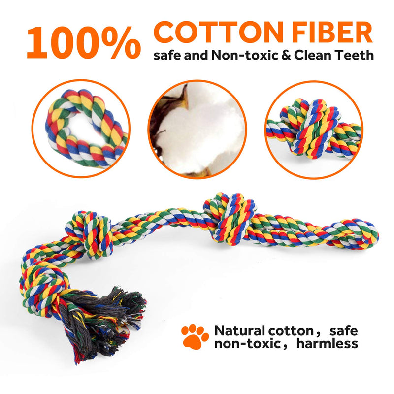 VIEWLON XL Dog Rope Toys for Strong Large Dogs, Sturdy 3-Knots Rope Tug, Durable Dog Chew Toy for Aggressive Chewers/Tug of War, 26inch Interactive Rope Chew Toys for Large Medium Dog Teeth Cleaning. Multi-colour - PawsPlanet Australia