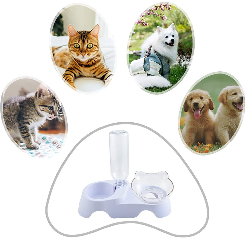 Furpaw 2 in 1 Automatic Cat Water Dispenser and Food Bowl Set, Raised Puppy Cat Feeding Bowls Tilted Cat Bowls with Stand, Food Bowls for Small Dogs Kitten - PawsPlanet Australia