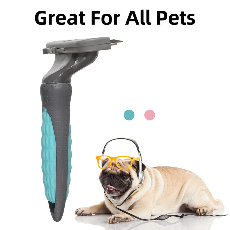DongxiTech Undercoat Deshedding Tools for Dogs, Deshedding Brush for Dogs, Removes Loose Hair Up to 95% and Combats Dog Shedding. Pets Self Cleaning Brush 1blue - PawsPlanet Australia