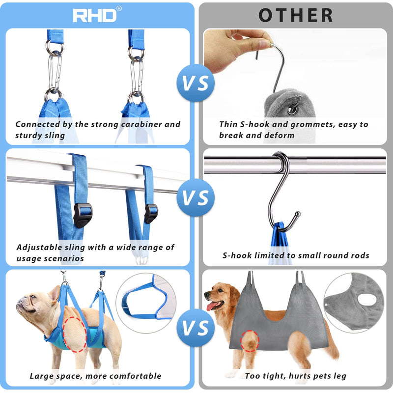 RHD Dog Grooming Hammock Harness for Small Dog and Cats, Dog Grooming Sling, Pet Grooming Hammock, Pet Grooming Supplies Kit with Nail Clippers, Nail File, Pet Comb S (Leg Spacing: 7''-12'' / Max Weight: 33lb) - PawsPlanet Australia