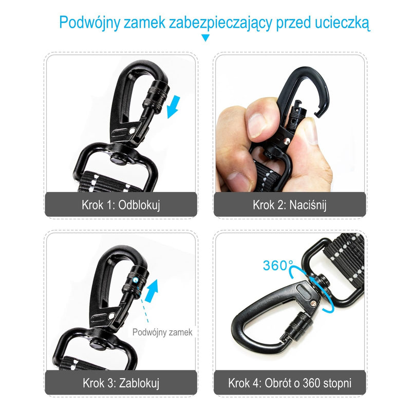 EASERIA dog belt for the car, premium dog seat belt, elastic dog seat belt with cushioning, adjustable length 54-72-90cm, for small and medium dogs and all car types, black - PawsPlanet Australia