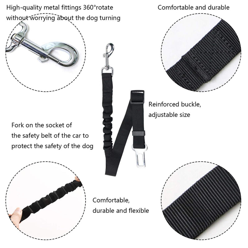 NEPAK 5Packs Adjustable Harness Belts, Pet Leash, Restraint Clip Belts For Travel, Pet Car Seat Belt,Heavy Duty Nylon Seatbelts,Retractable safety belt for dogs in Vehicle Travel Daily Use - PawsPlanet Australia