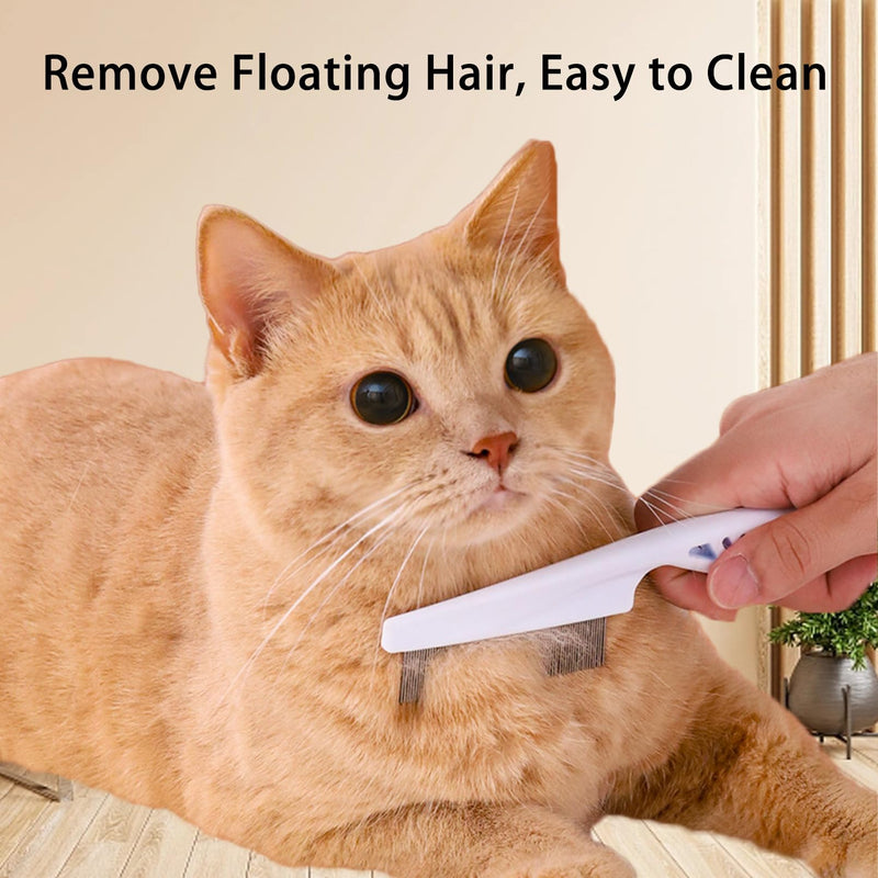 Pack of 4 Flea Combs for Cats and Dogs, Dog Comb for Removing Fleas for Long Hair, Metal Head Cat Comb for Grooming and Hair Removal of Face and Paws (White) - PawsPlanet Australia