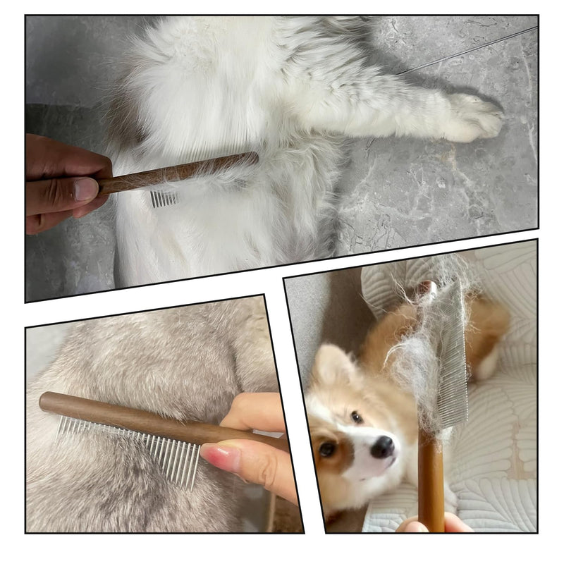 Detangling comb dog, fur comb cat, cat comb trimming knife for dogs, 4 pieces comb combs dog brush and cat brush, undercoat comb 45, 78, 61, 29 teeth, professional dog cat comb pet care - PawsPlanet Australia