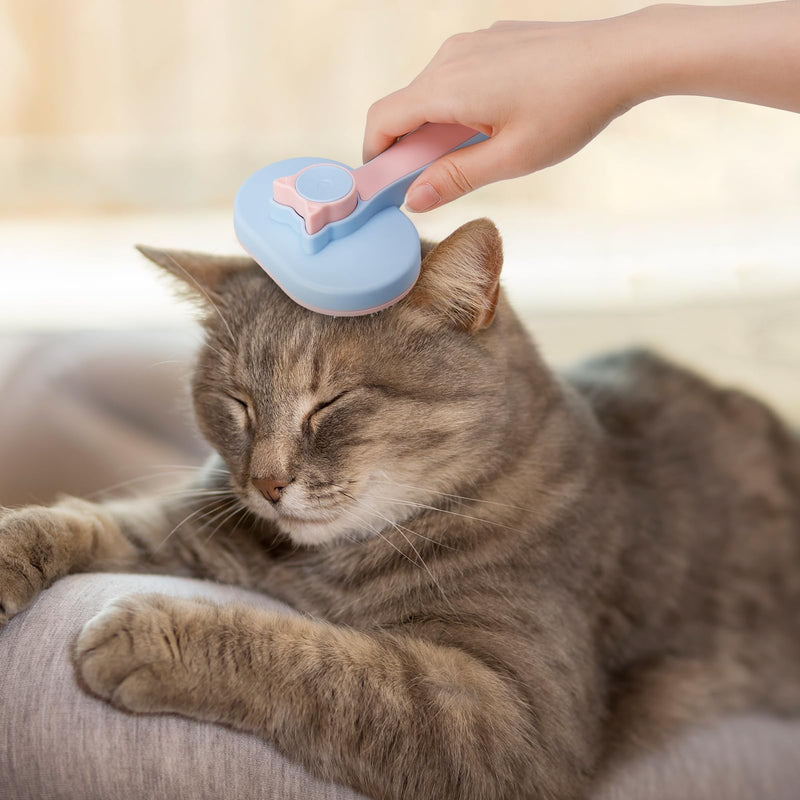 FRIUSATE Pack of 2 cat brush, dog brush, pet brushes with massage particles, cat grooming brush, multifunctional pet hair removal comb - removes loose hair and tangles - PawsPlanet Australia