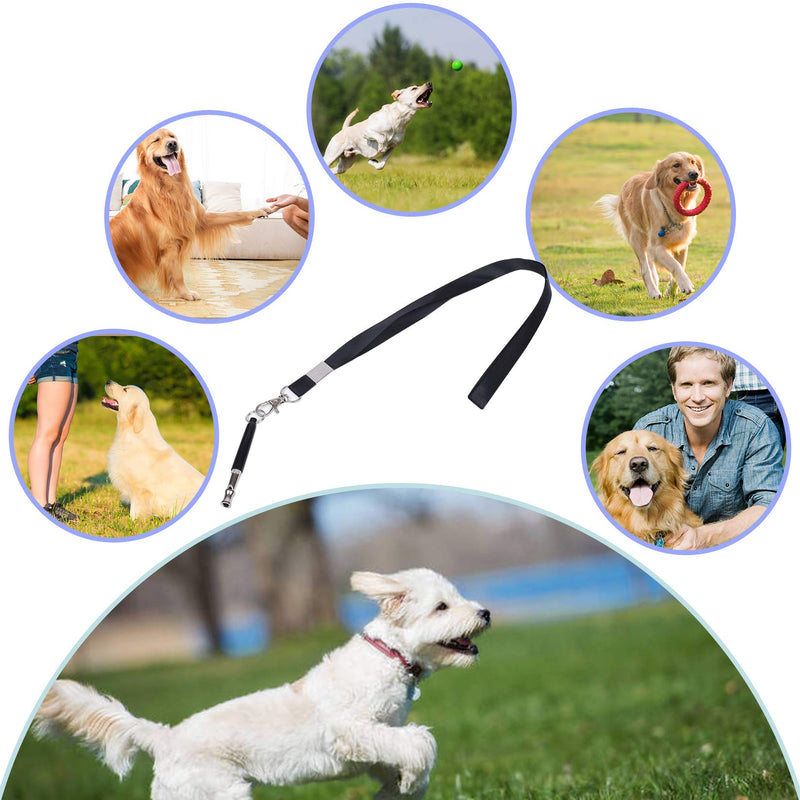 JINGYUANUS Professional Training Dog Whistle, Adjustable Pitch Ultrasonic Training Tool, Effective Way of Trainin, Used for Recall, Stop Barking and Other Training,(3Pack + 3Free lanyardsr) - PawsPlanet Australia