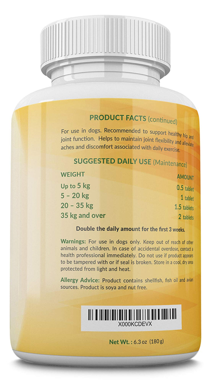 Feed My Pooch Advanced Joint Supplement - High Strength Chewable Tablets with Glucosamine, Chondroitin, MSM, Green Lipped Mussel, Turmeric, Vitamin C & E, Omega 3 & 6 - PawsPlanet Australia