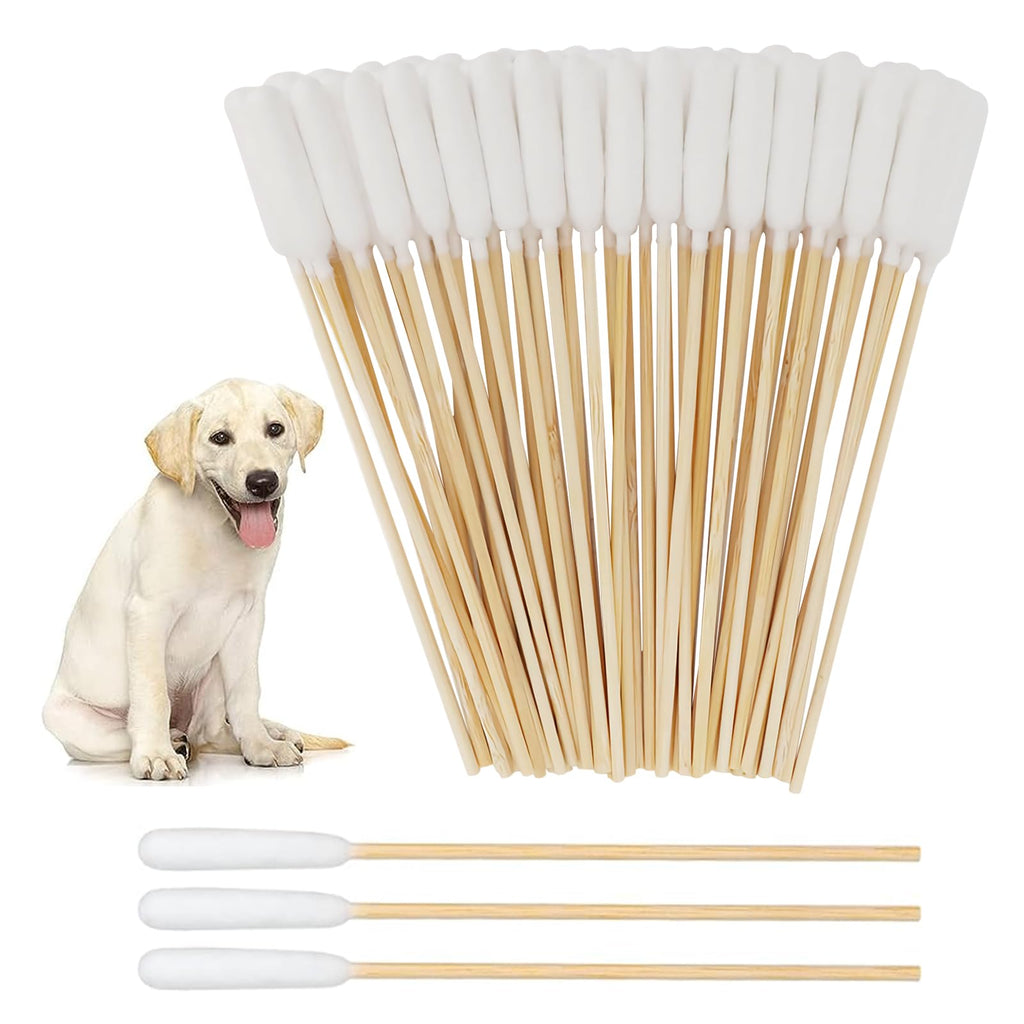 Dog cotton buds ear cleaner, pack of 50 ear buds for dogs, 12 cm dog cotton buds, pet ear cleaner long, cotton buds long for pets, cats, dogs - PawsPlanet Australia