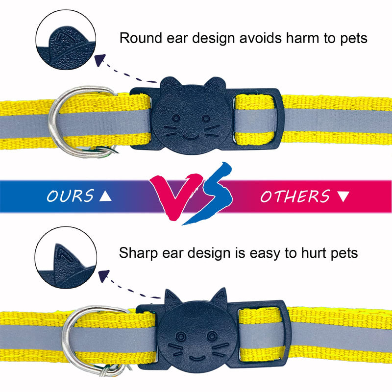 Extodry 6 Pack Reflective Cat Collars and 6 Pack Name Tags,Personalised Kitten Collar with Bell and Quick Release Buckle,Adjustable 7.5''-12.5'',for Girl Male Cats,Pet Supplies,Stuff,Accessories - PawsPlanet Australia