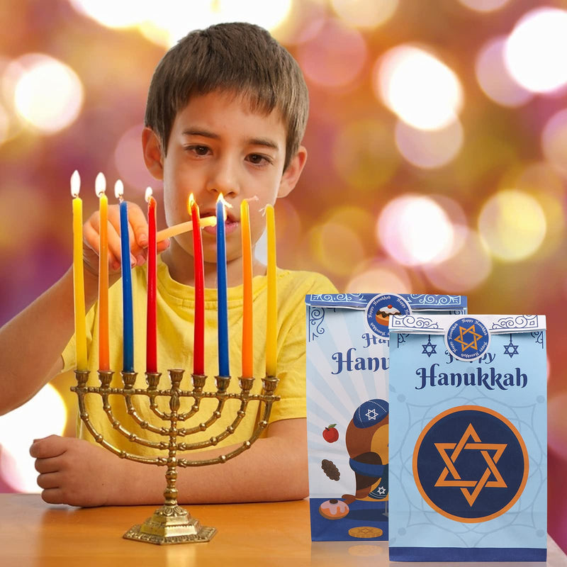 Welecom 12 PCS Hanukkah Bags Hanukkah Party Goodie Bags Hanukkah Stickers Hanukkah Gift Bag Set Hanukkah Party Favors Hanukkah Party Holiday Hanukkah Christmas Party Supplies Favors - PawsPlanet Australia