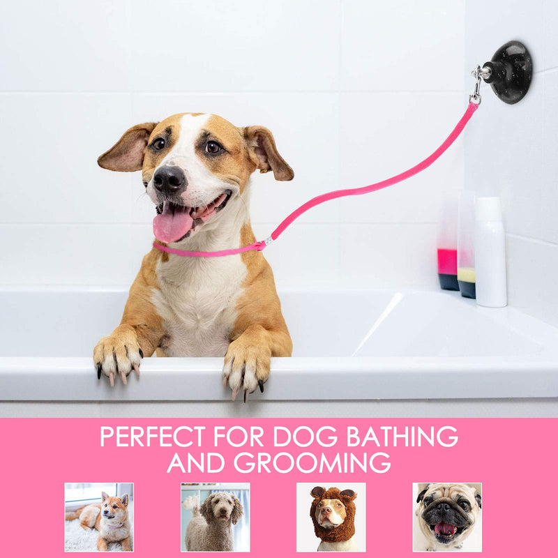 [Australia] - Frienda 4 Pieces Wash Dog Grooming Tub Restraint Set Include Dog Bathing Suction Cup Lead and Pet Bathing Tether Adjustable Dog Cat Fixed Safety Rope for Pet Bathing Grooming 